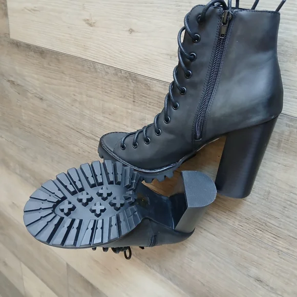 New Jeffrey Campbell Palermo x Free People black leather boots. Size 8.5 - Picture 8 of 9